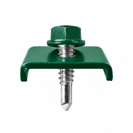 Clema cu surub autoforant verde pentru prindere panouri bordurate M6.3 x 25 mm, RAL 6005